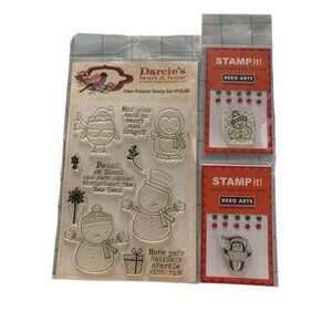 Darcie’s Heart & Hero Arts Merry & Bright Clear Cling Stamps Set